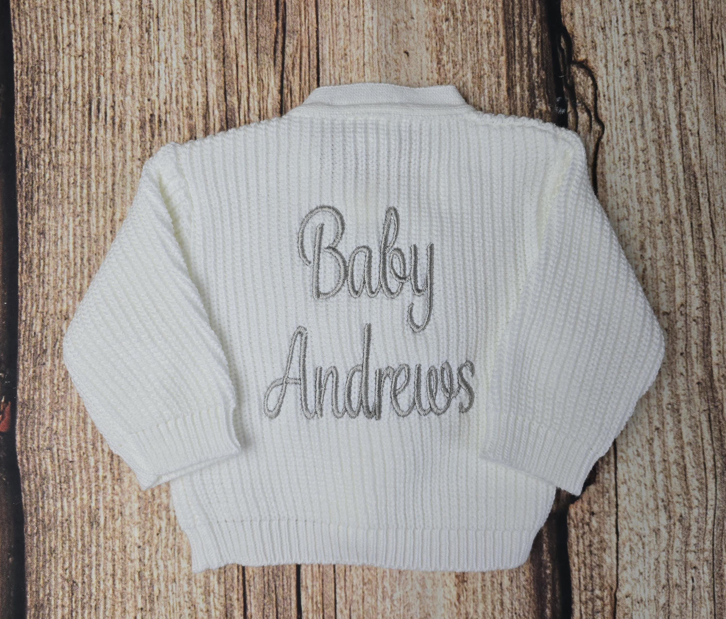 Personalised knitted baby cardigan, embroidered v neck cardigan, New baby, Bay announcement prop, gender neutral baby gift, kids clothes