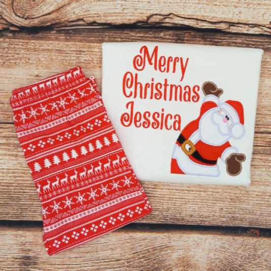 Childrens personalised Christmas pyjamas, kids embroidered xmas pjs, family matching pjs, festive gift