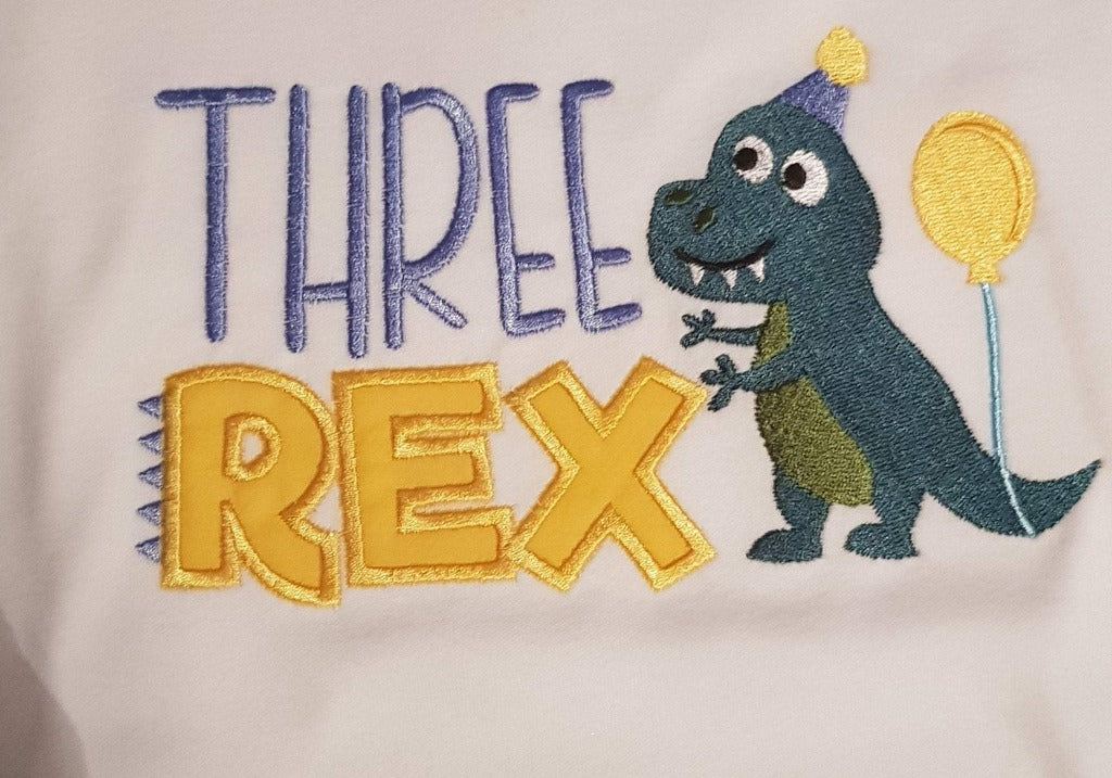 Childrens birthday tshirt, Boys Dinosaur t-shirt, 3 year old birthday tee,