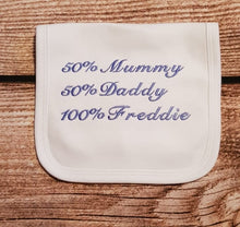 Load image into Gallery viewer, personalised baby bib, embroidered baby bib
