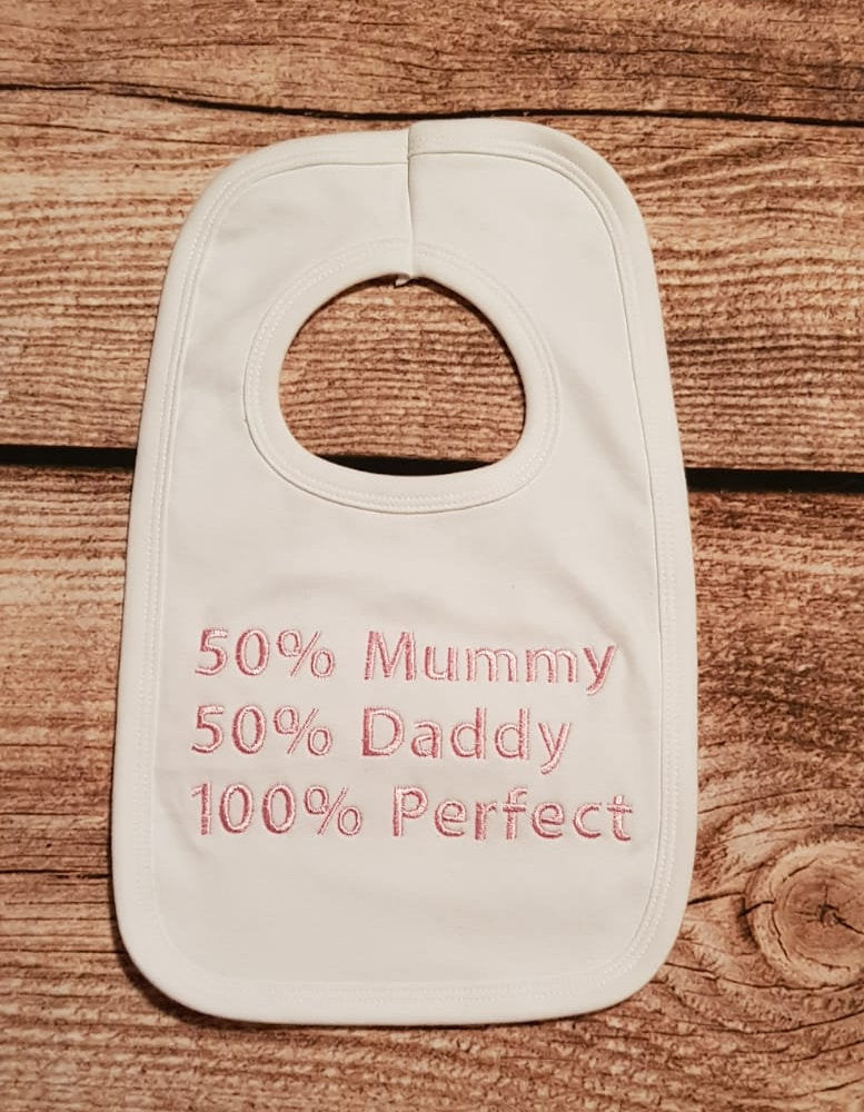 embroidered baby bib, baby gift