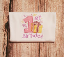 Load image into Gallery viewer, Childrens embroidered first birthday tshirt
