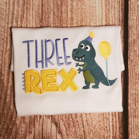 Childrens birthday tshirt, Boys Dinosaur t-shirt, 3 year old birthday tee,