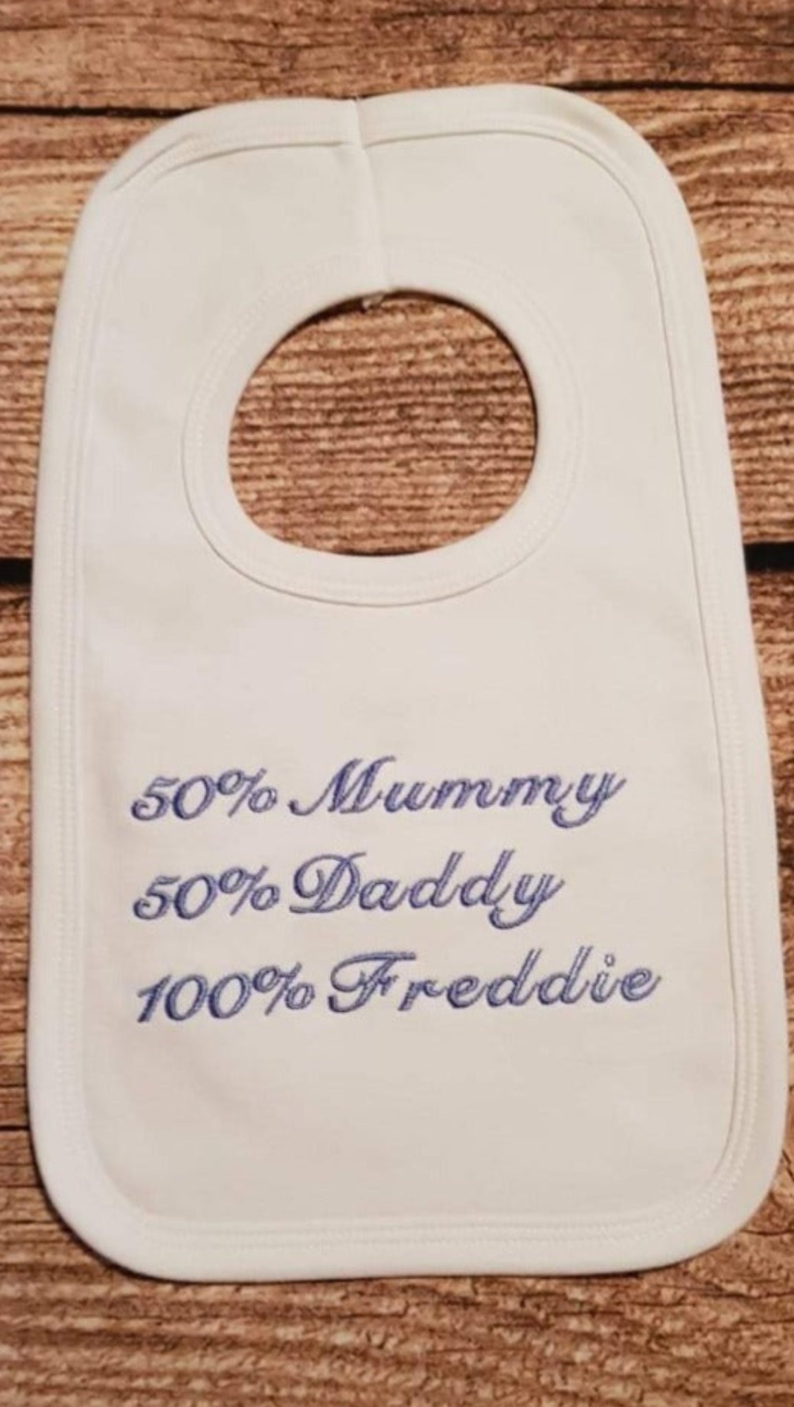 personalised baby bib, embroidered baby bib