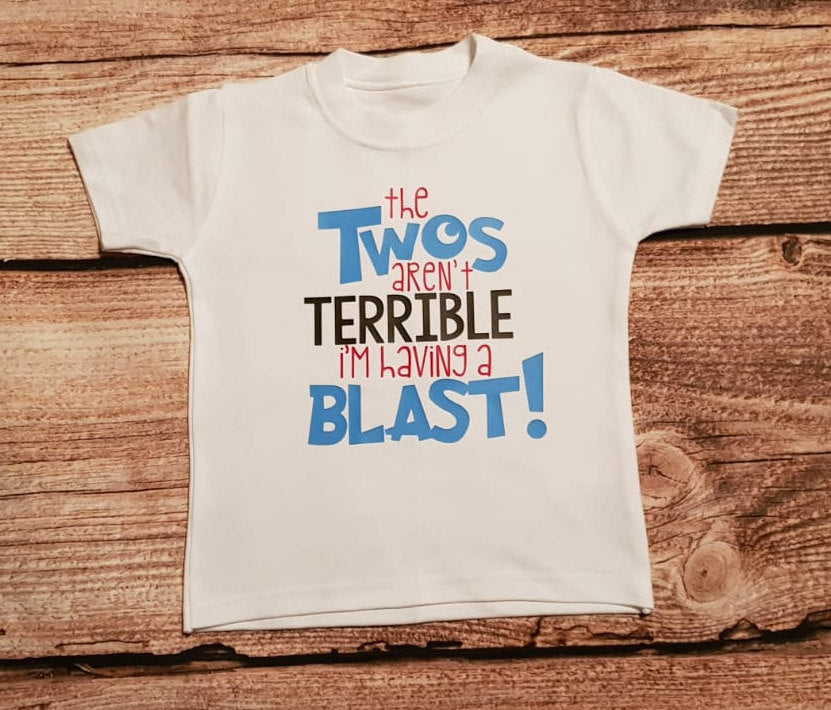 childrens slogan tshirt, 2 year old t-shirt, terrible twos