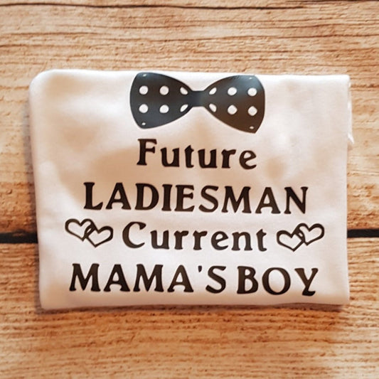 Boys tshirt, Future ladies man current mamas boy top, new baby gift