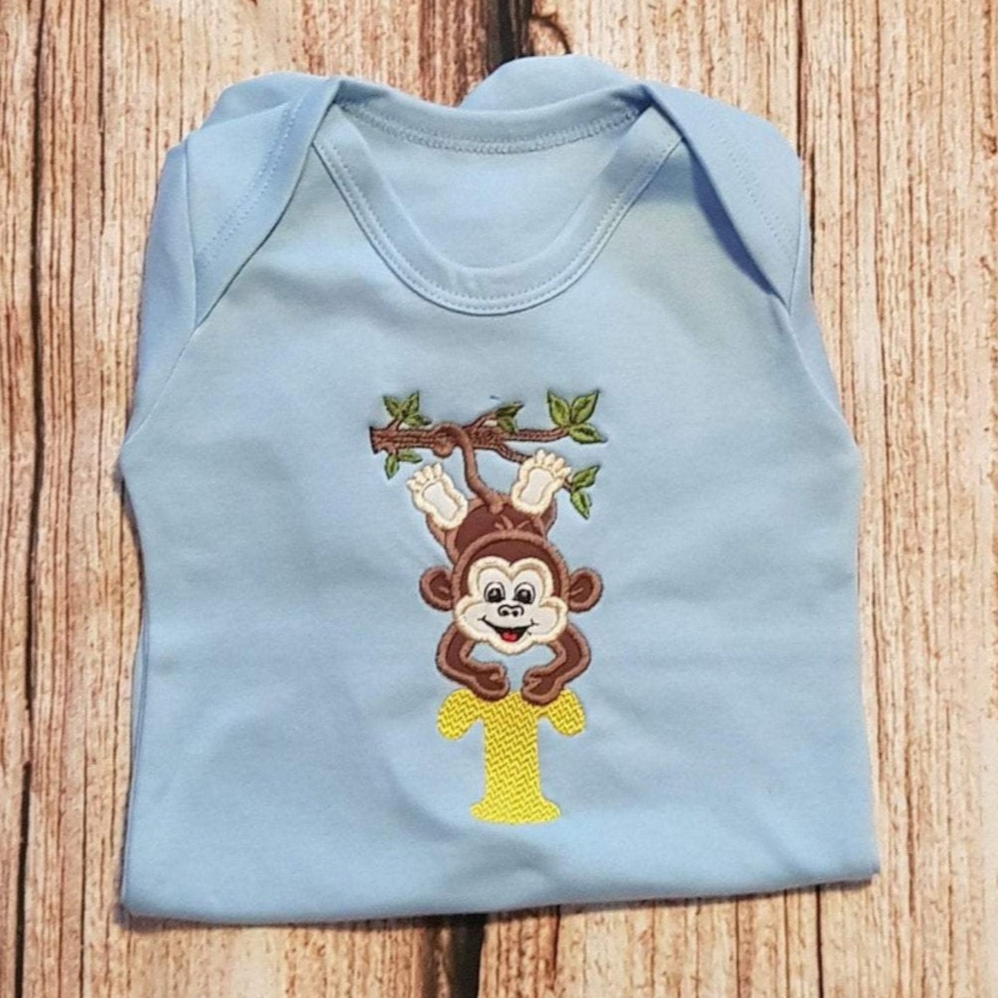 Personalised baby grow, monkey sleepsuit