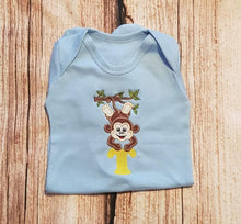 Load image into Gallery viewer, Personalised baby grow, monkey sleepsuit
