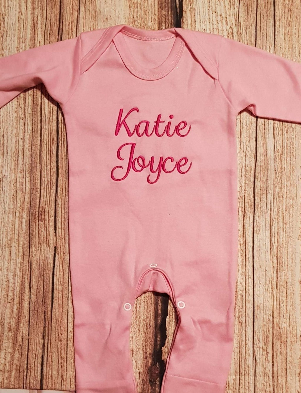 Personalised baby grow, childs embroidered sleep suit,