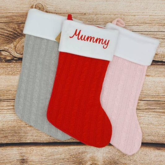 Personalised Christmas Stocking, embroidered xmas sock, festive decoration, personalised gift