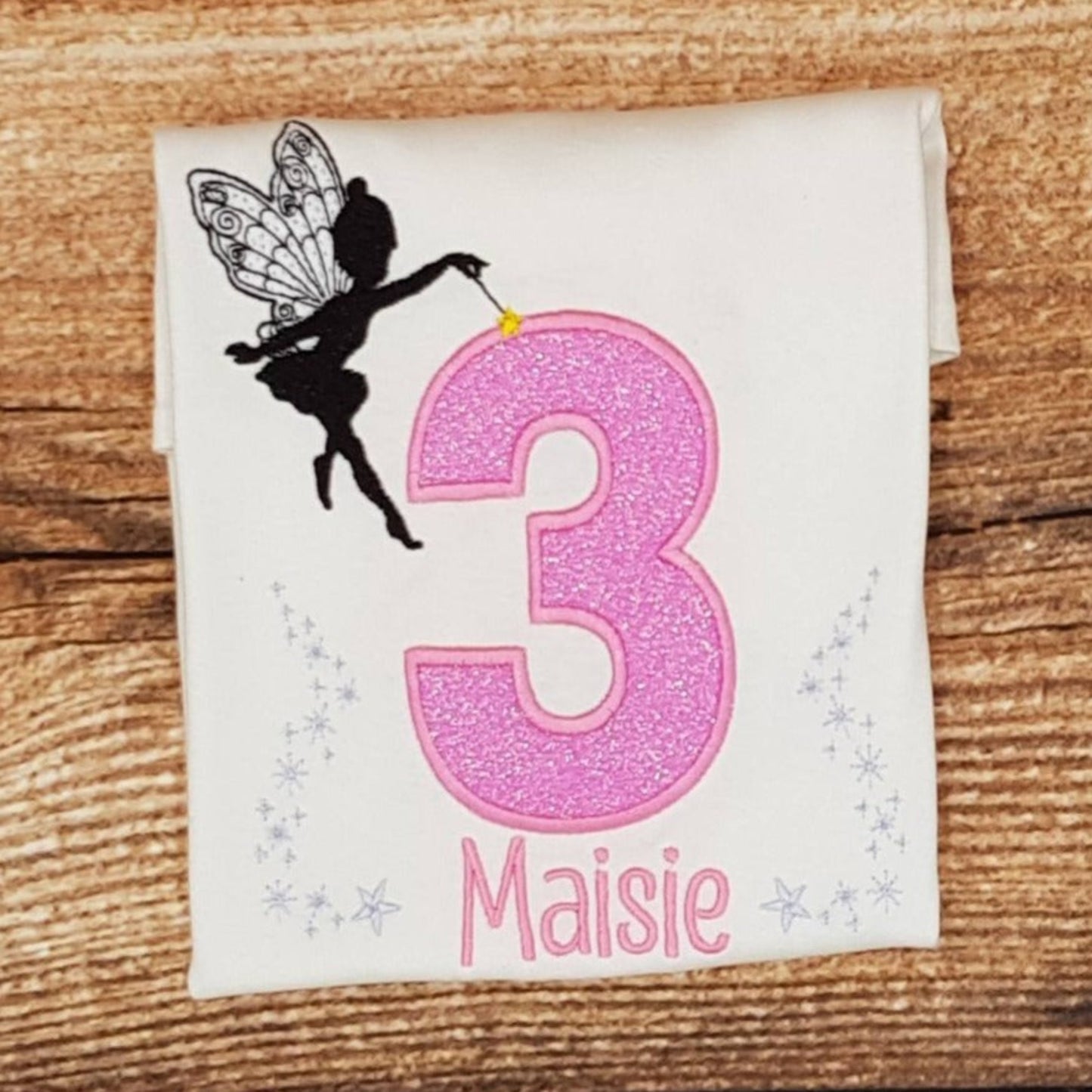 Childrens personalised birthday tshirt, Childs fairy birthday shirt