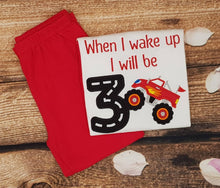 Load image into Gallery viewer, Childrens personalised birthday pyjamas, Monster truck pjs
