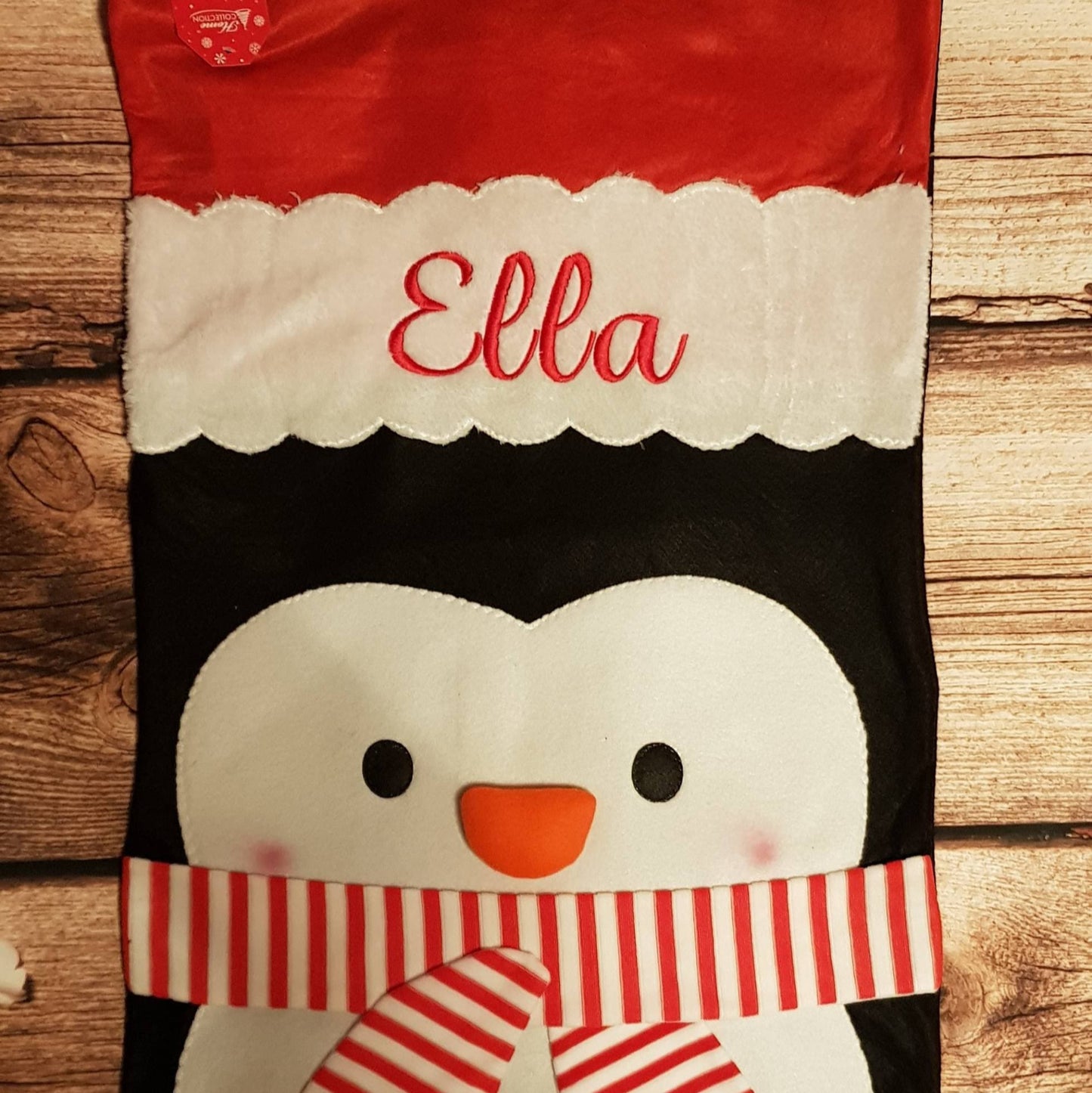 Personalised Christmas sack, Childrens penguin toy sack, Festive sack, personalised present bag, gift bag