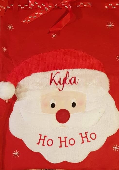 Personalised Christmas sack, Father Christmas xmas sack, Festive bag, Present storage, Embroidered Santa Sack, Present Sack, gift bag