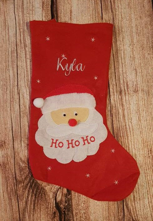 Personalised father Christmas Stocking, Santa stocking, xmas sock, festive decor, personalised stocking