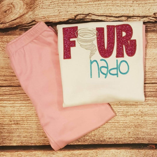 children's birthday pyjamas, 4 year old birthday pjs, Fournado, tournado pjs