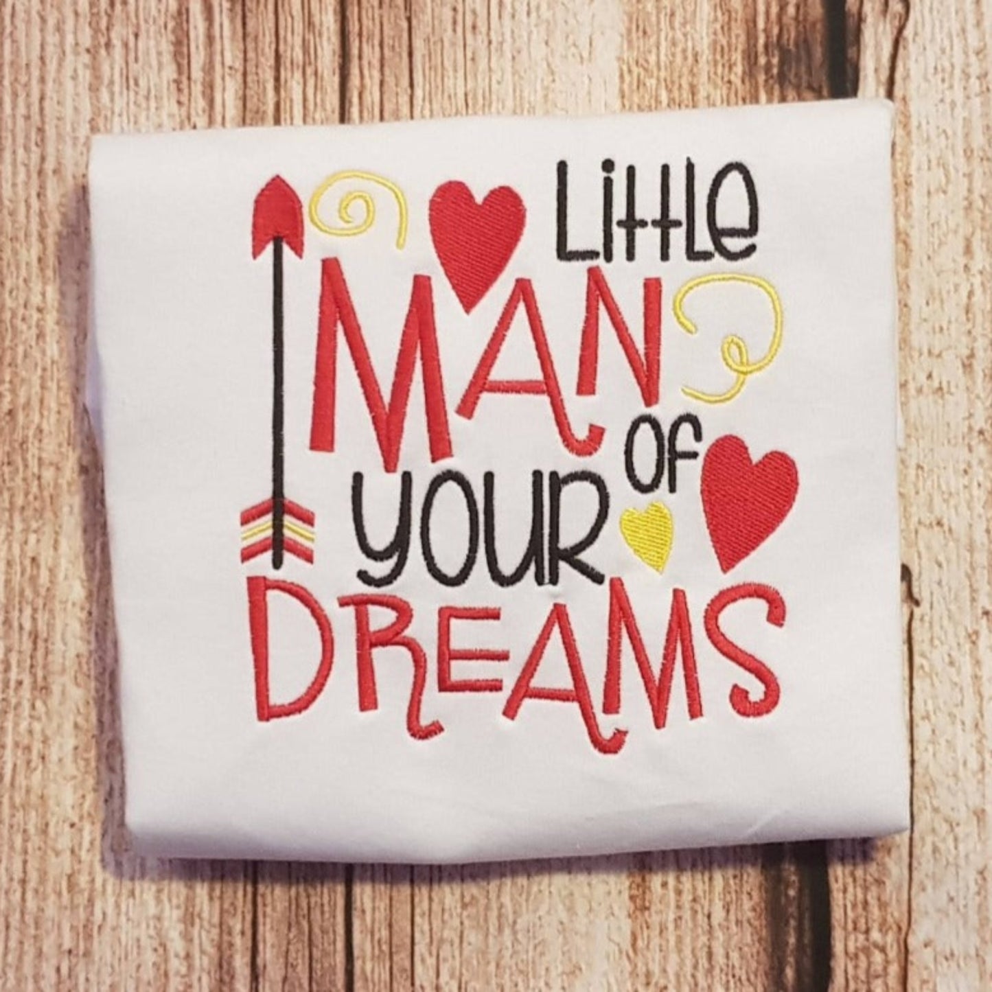 Boys Valentines t-shirt, Children's Valentines tee, Little man of your dreams top, child's embroidered shirt