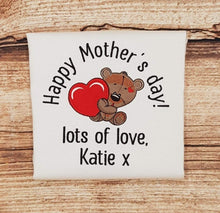 Load image into Gallery viewer, Children&#39;s Mother&#39;s day t-shirt, Teddy bear mothers day shirt, personalised mothers day gift
