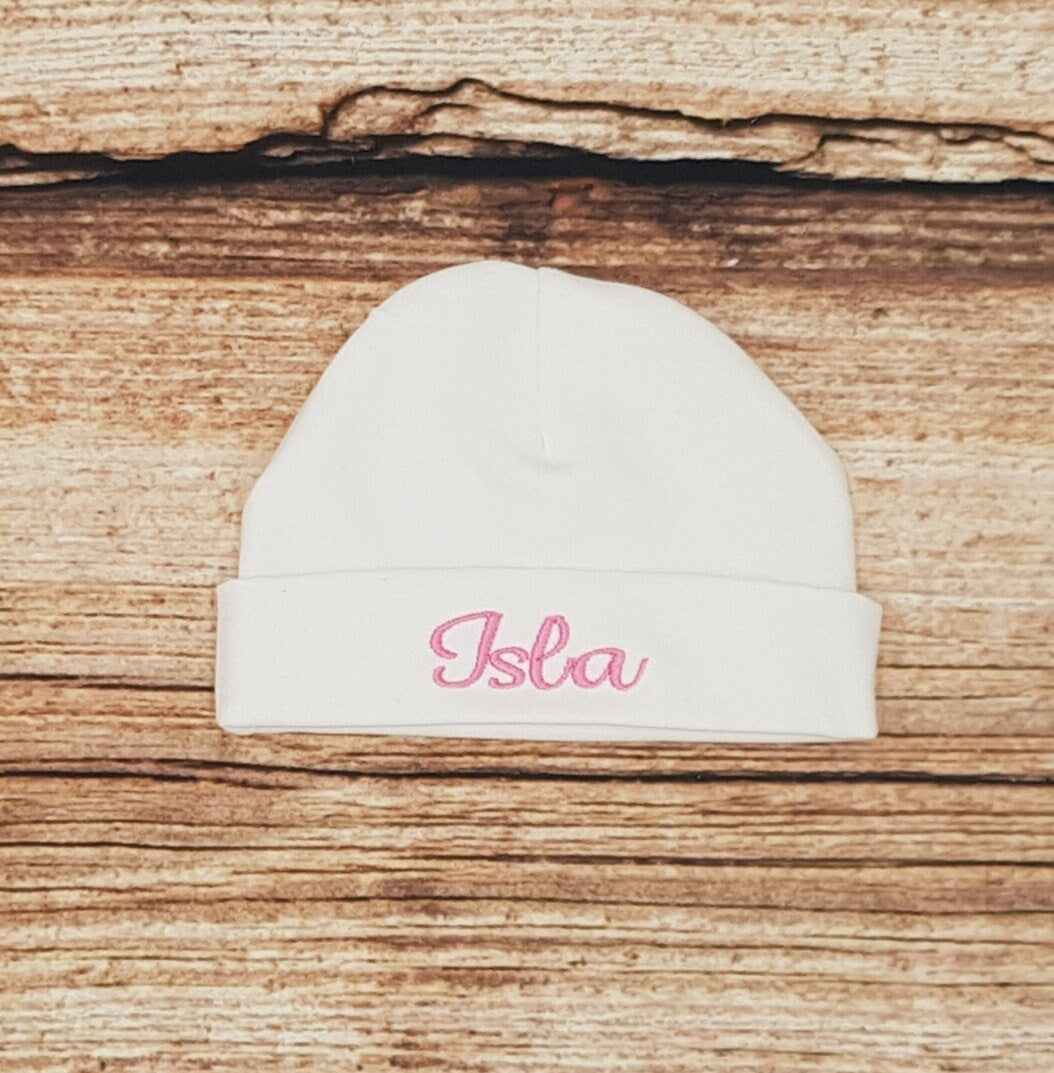 Personalised baby hat, beanie hat, new born baby hat with name, embroidered beanie hat, baby wear, baby accessories