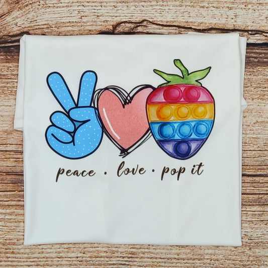 Childrens pop it tshirt, kids sensory toy tee, Peace, Love, Pop it shirt, girls casual tshirt, children's gift, girls clothing
