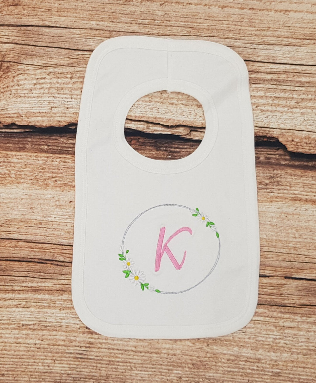 Personalised embroidered bib, baby floral bib, baby monogram bib, baby accessories, baby wear, burb cloth, new baby gift