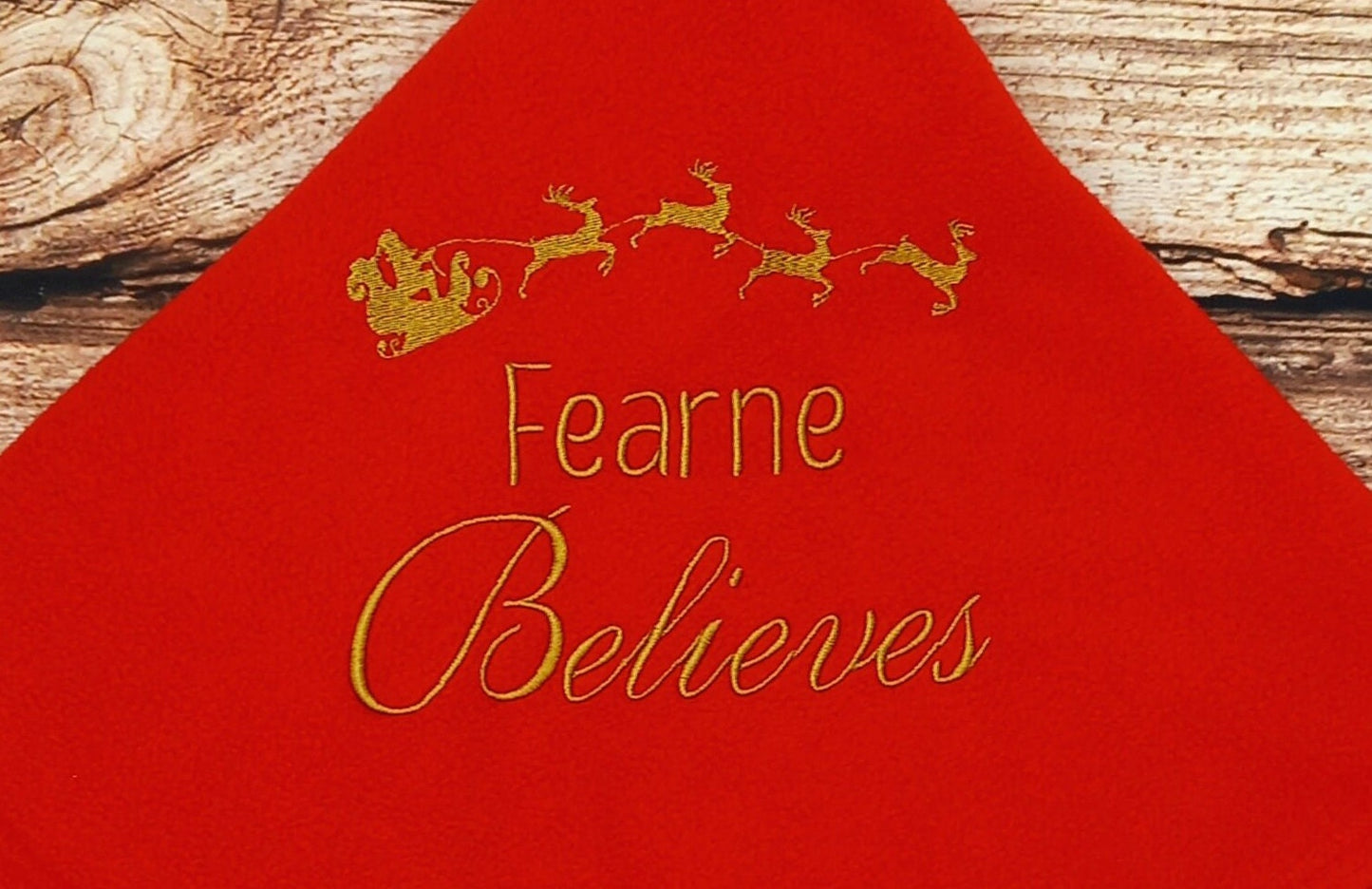 Personalised Christmas blanket, embroidered baby blanket, child's father Christmas shawl, xmas baby gift, believe in santa blanket,