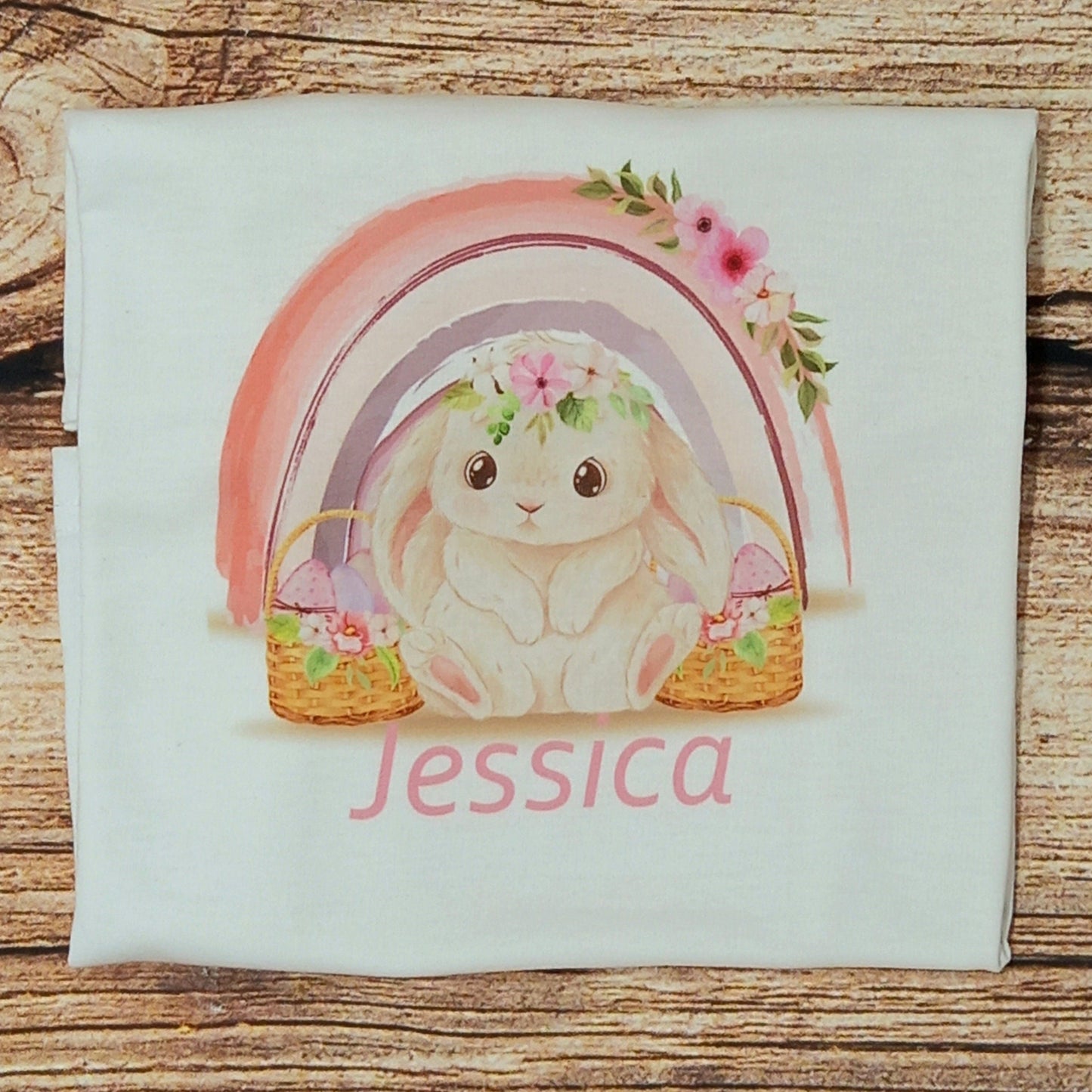 Childrens personalised Easter tshirt, Easter bunny top, kids personalised easter clothing, girls personalised easter gift