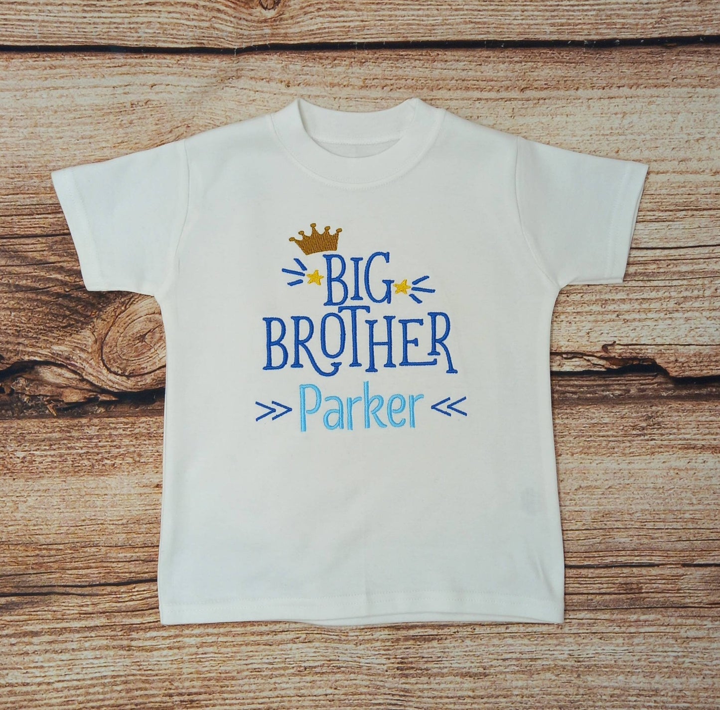 Childrens personalised big brother tshirt, sibling tee, pregnancy announcement top, matching outfits, kids embroidered big brother shirt