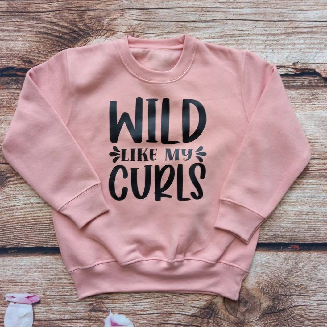 Childs jumper, kids sweater Wild like my curls jumper, children's clothing, curly hair jumper, unisex jumper