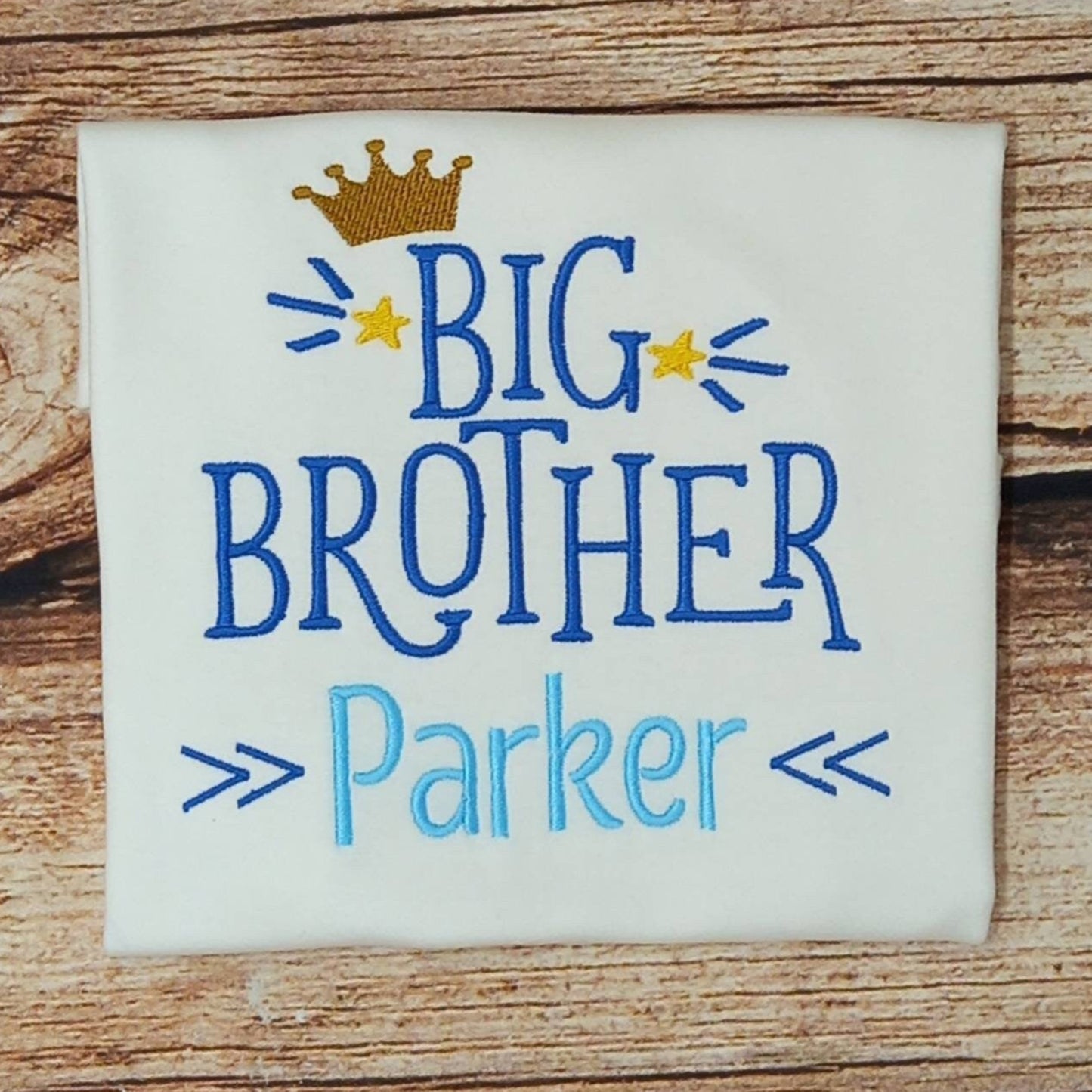 Childrens personalised big brother tshirt, sibling tee, pregnancy announcement top, matching outfits, kids embroidered big brother shirt