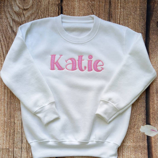 Childrens personalised jumper, child's embroidered sweater, personalised clothing for kids, personalised glitter sweatshirt, winter wardrobe