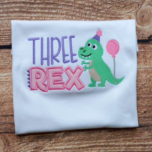 childrens dinosaur birthday tshirt, Three rex tee, childs third birthday tshirt, kids birthday clothing, trex birthday shirt, childs gift