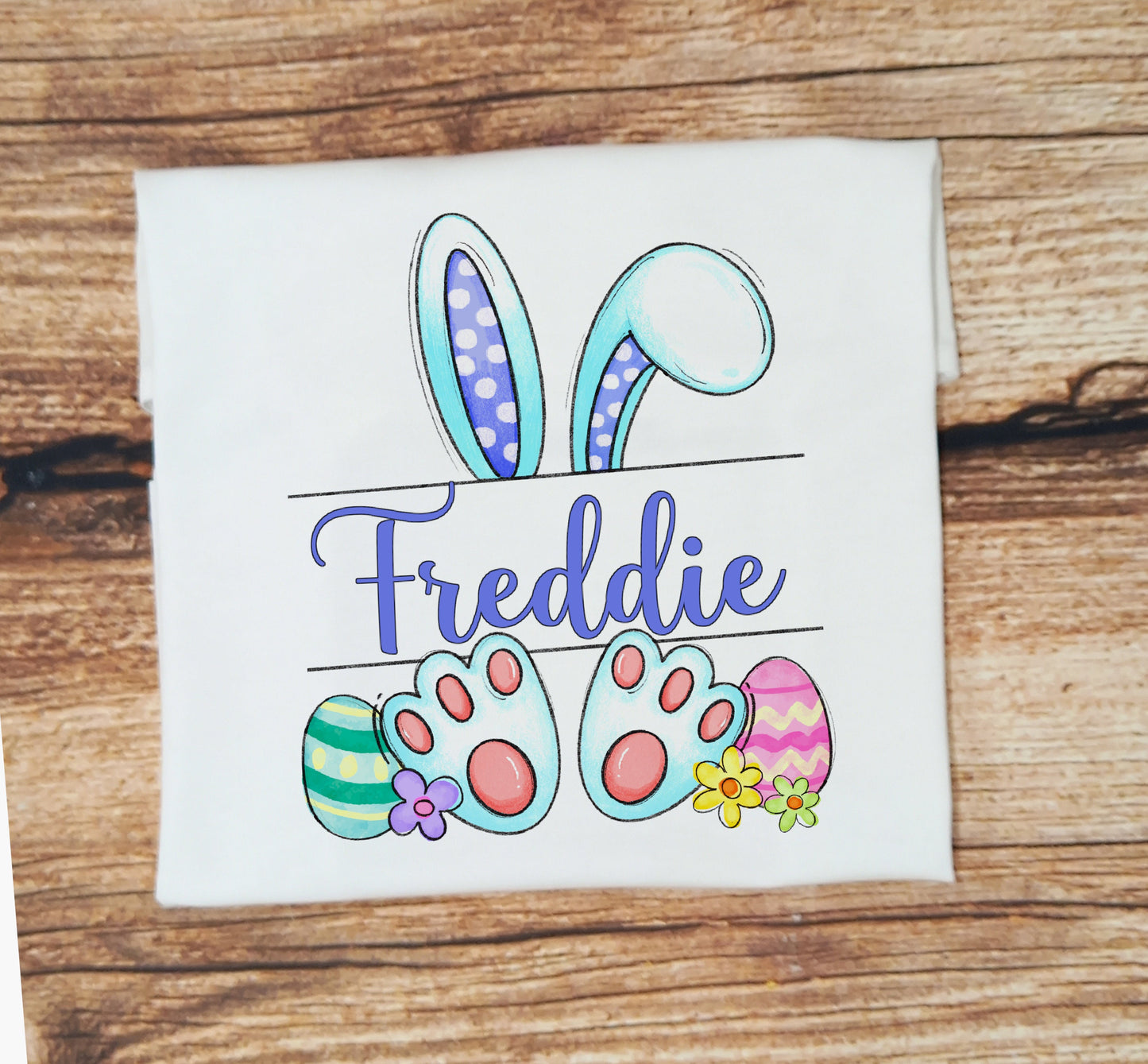 Childrens personalised easter tshirt, customised easter clothing, Easter rabbit top, kids easter tee, childs personalised easter gift