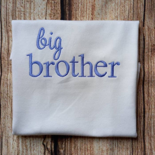 Big brother embroidered tshirt, big bro shirt, birth announcement top, Sibling clothing, kids big brother tee