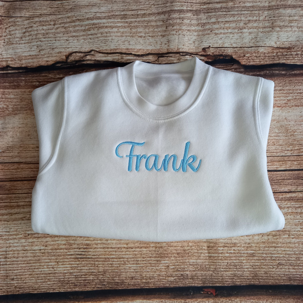 Childrens personalised jumper, child's embroidered sweater, childrens personalised gift, kids clothing