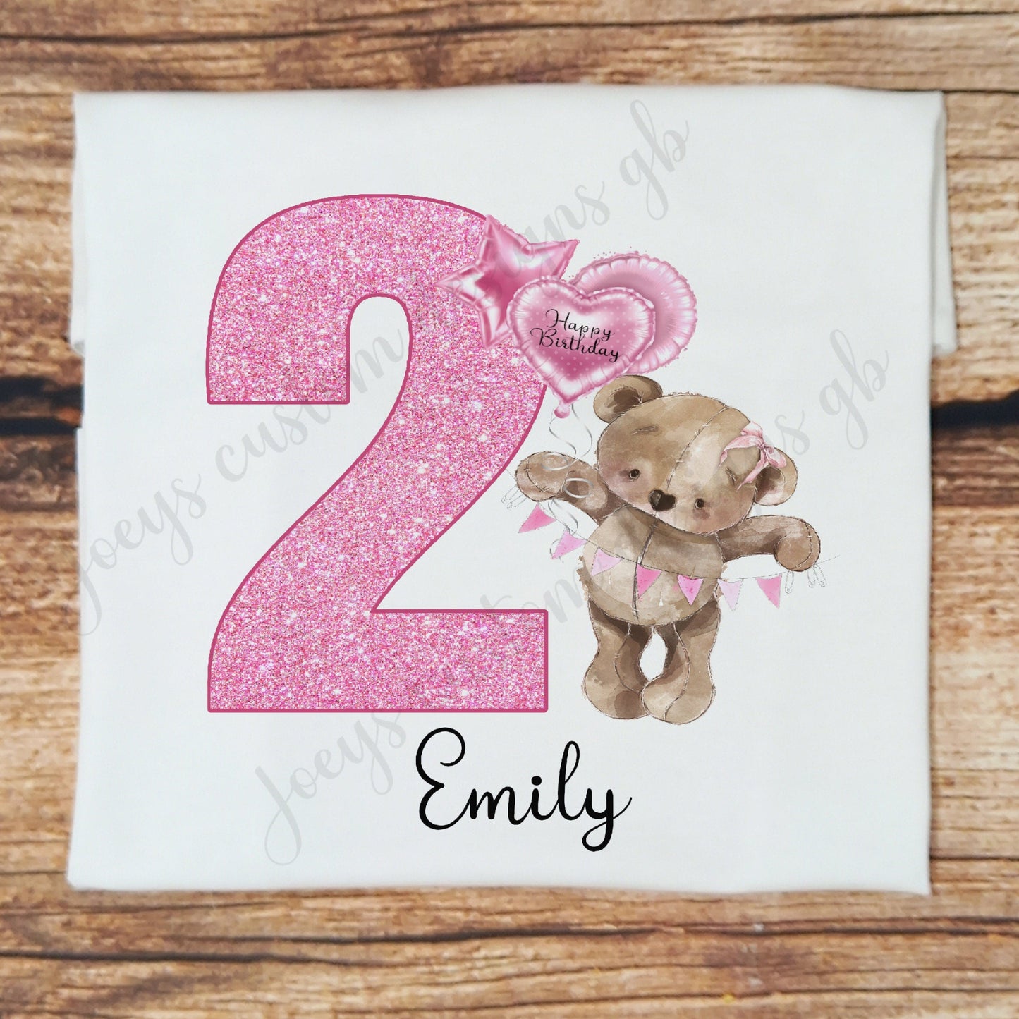 Childrens personalised birthday tshirt, childs teddy bear birthday top, kids birthday shirt, birthday clothing, personalised birthday gift